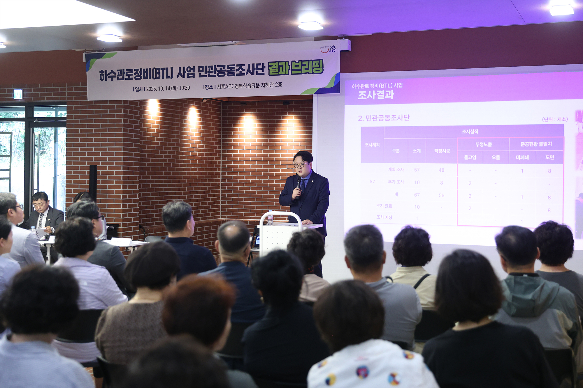 시흥시의회 하수관로정비 BTL 사업 관련 조사특위, 민관공동조사단 결과 브리핑서 부실시공 문제 적극 제기